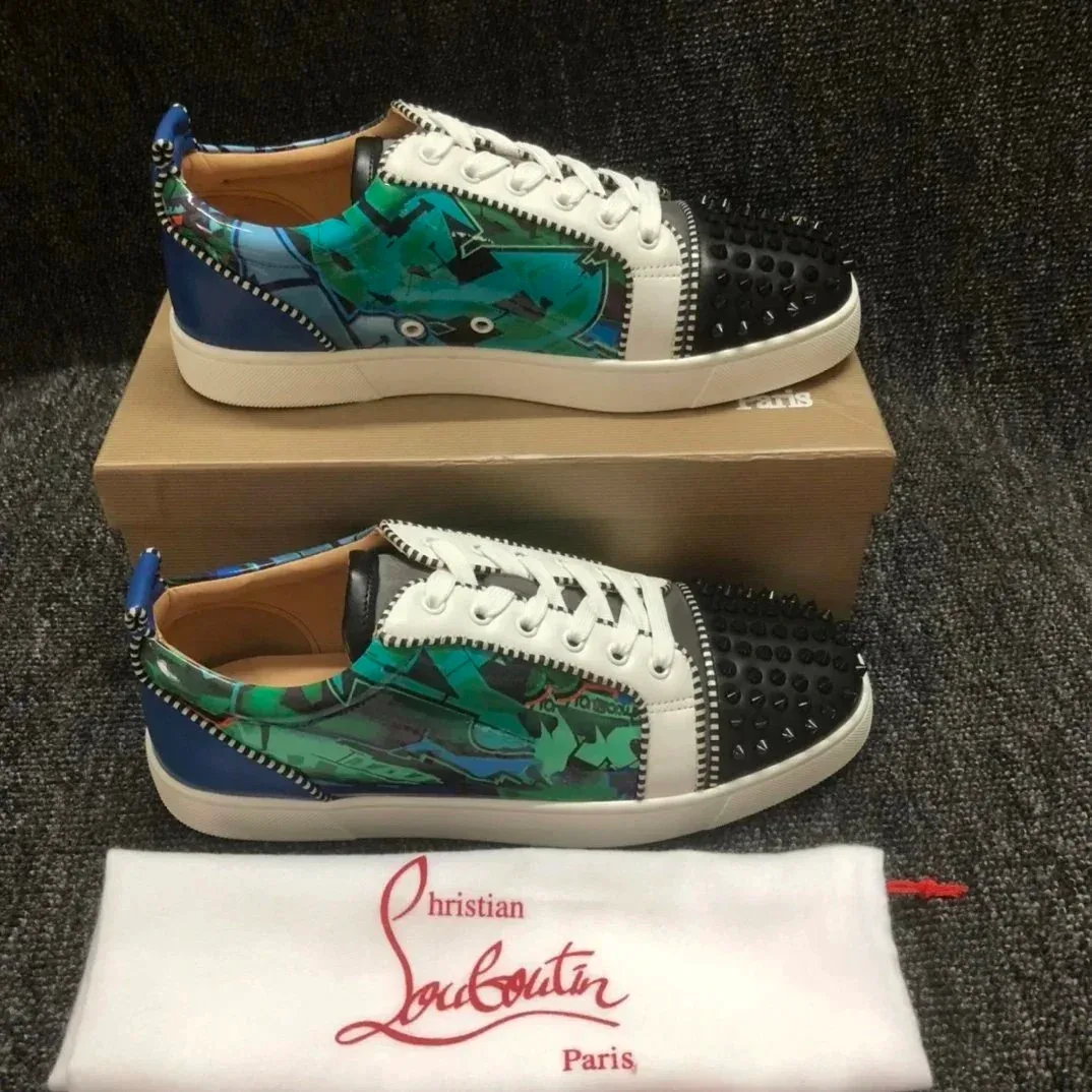 Christian Louboutin Christian Louboutin Louis Vuitton x Louboutin Spiked Sneakers Blue/Green Blue - 1