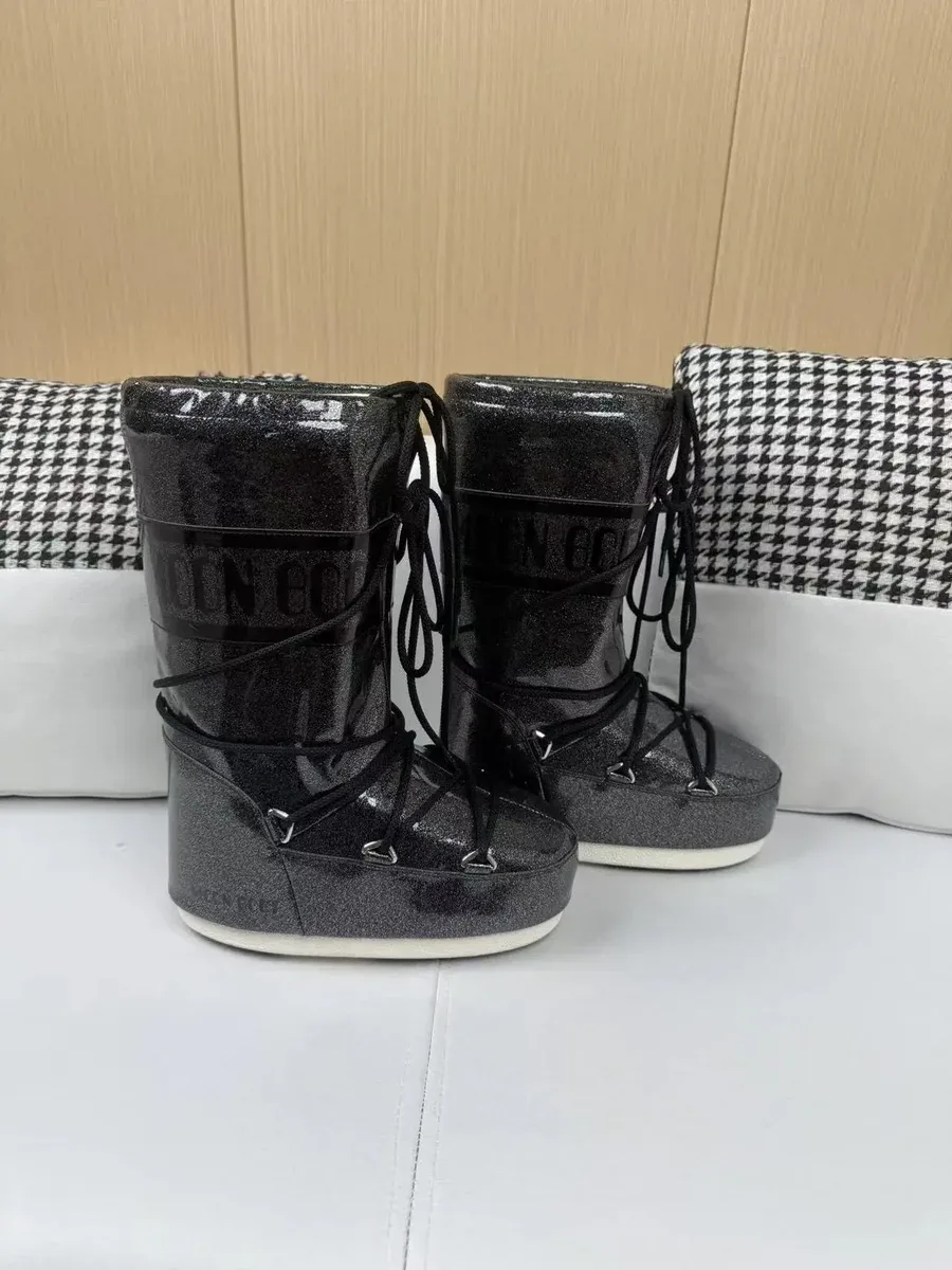 Golden Goose Golden Goose Super-Star Black Glitter Moon Boots Black - 1