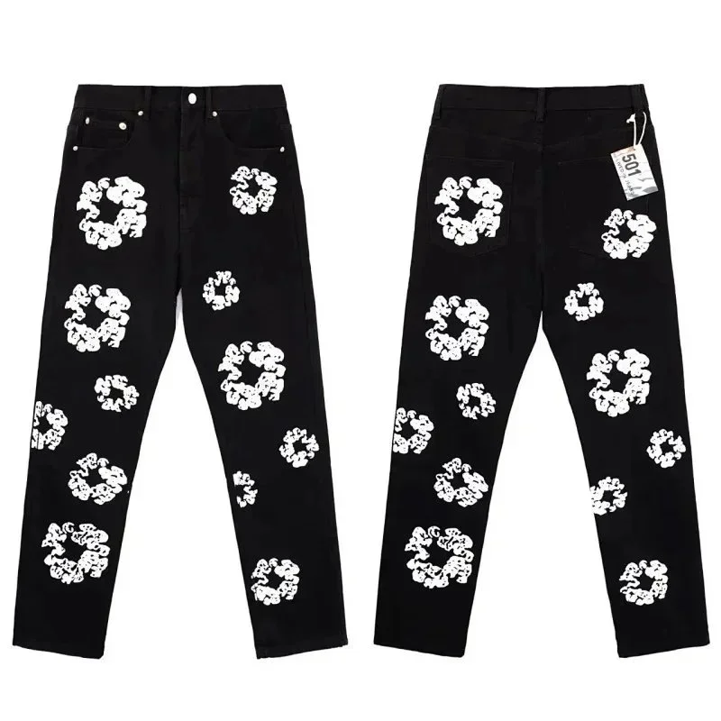Other Black Scrunchie Print Jeans Black - 1