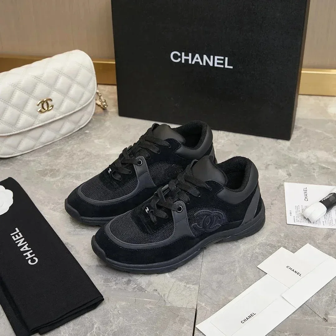 Chanel Chanel Runners Black Suede Sneakers Black