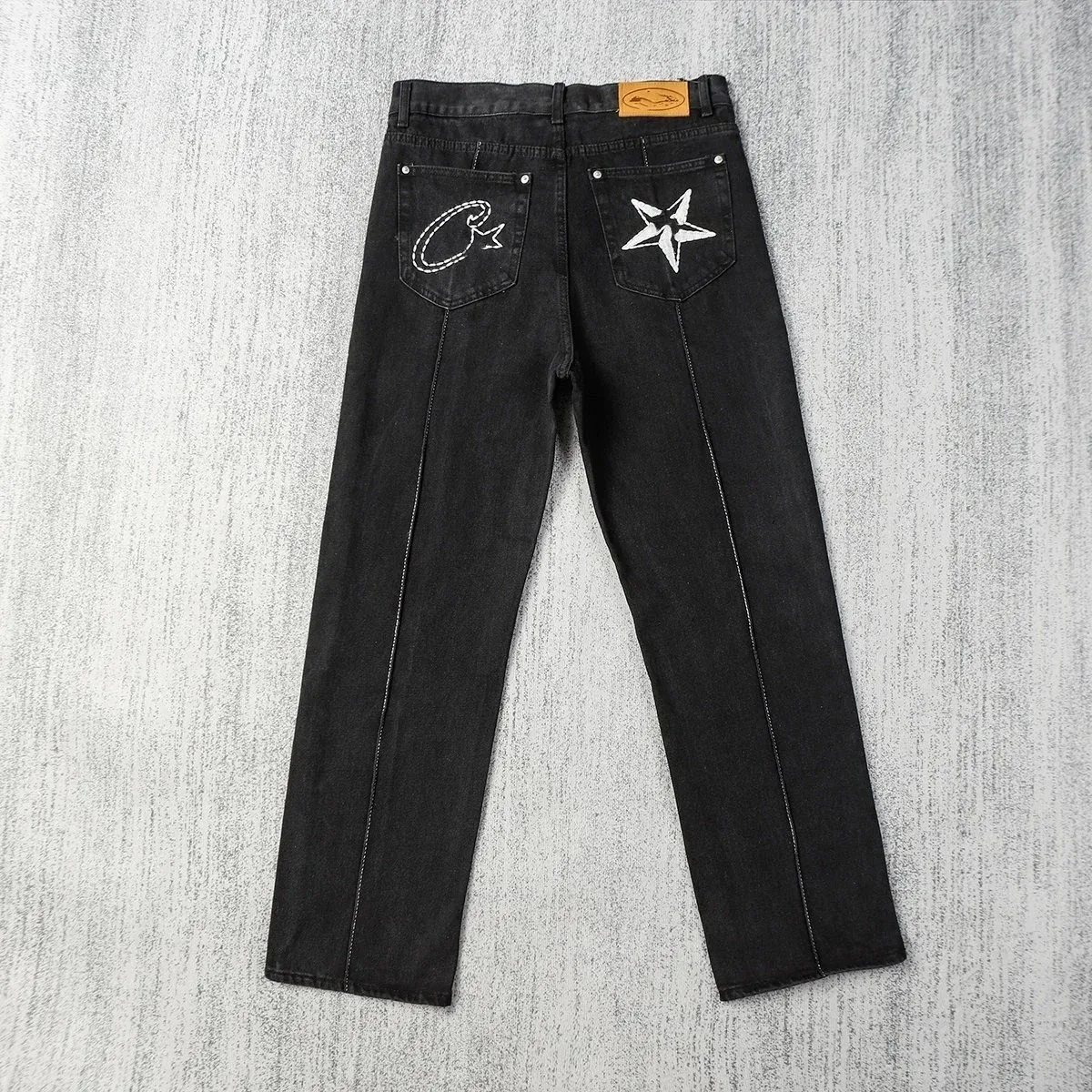 Other Black Embroidered Jeans with Star & C Logo Black - 1