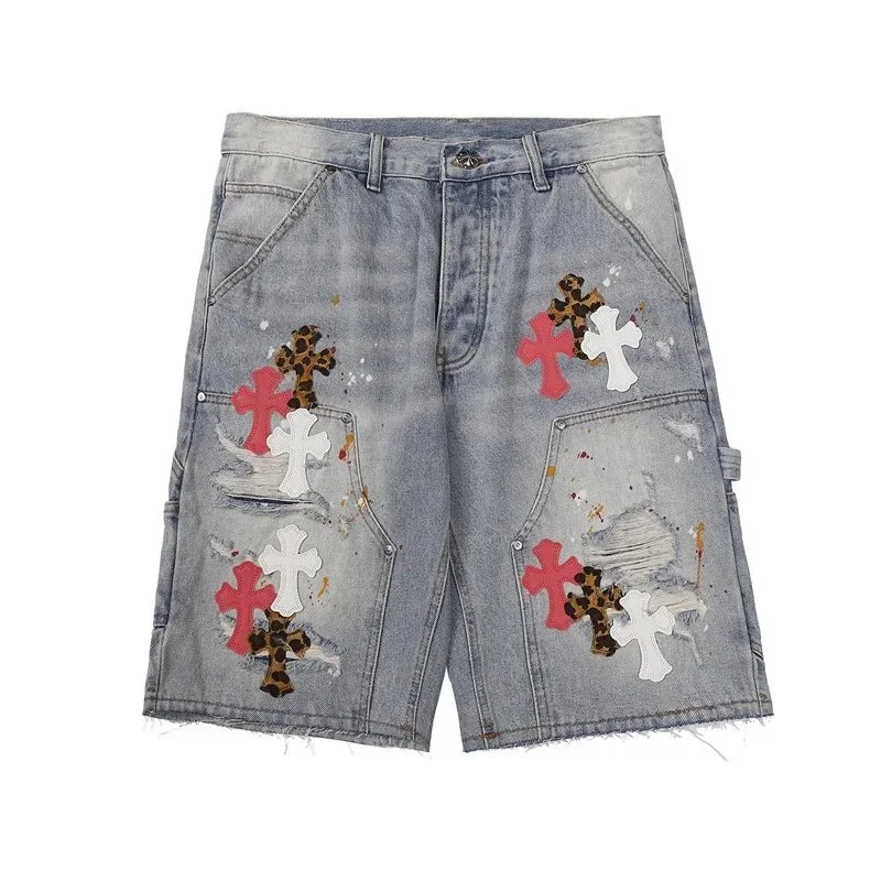 Chrome Hearts Chrome Hearts Cross Denim Shorts Blue - 1