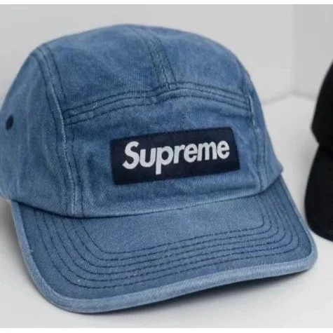 Supreme Supreme Denim Panel Cap Blue Headwear Blue - 1