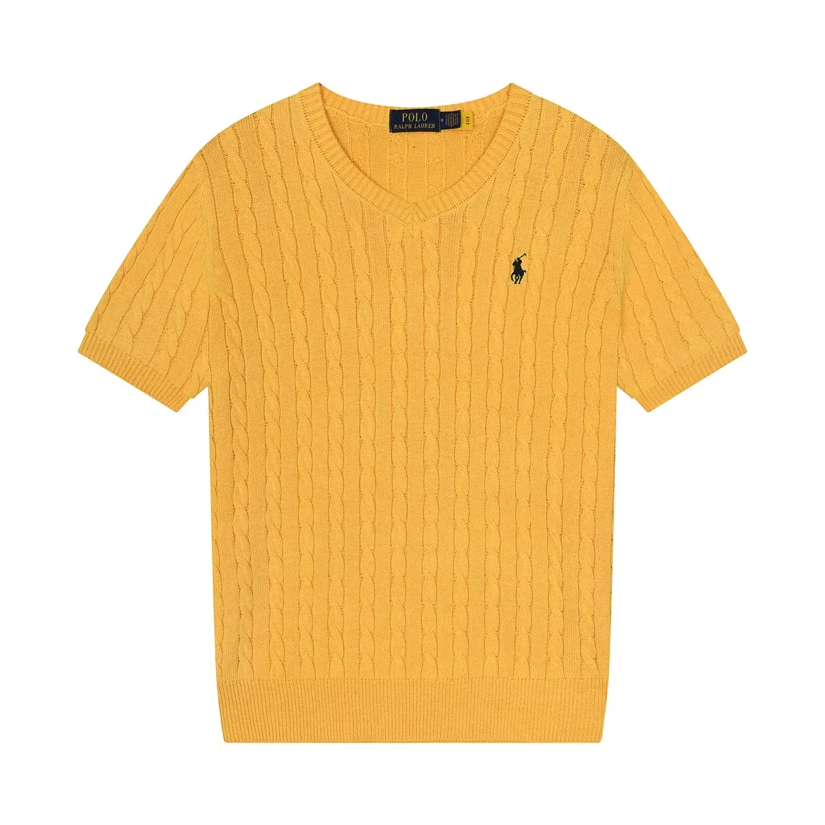 Polo Ralph Lauren Polo Ralph Lauren Cable Knit V-Neck Sweater Yellow Yellow - 1