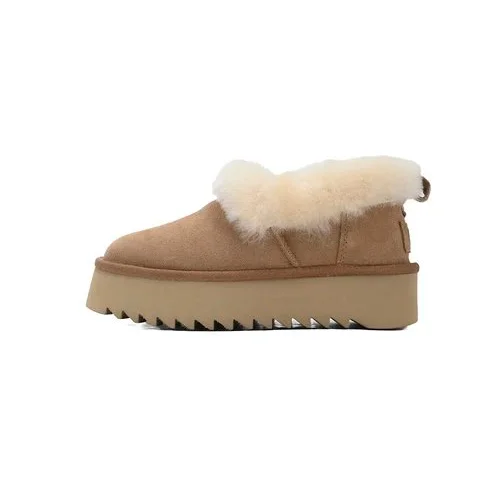 UGG Classic Short Camel Fur Trim Boots