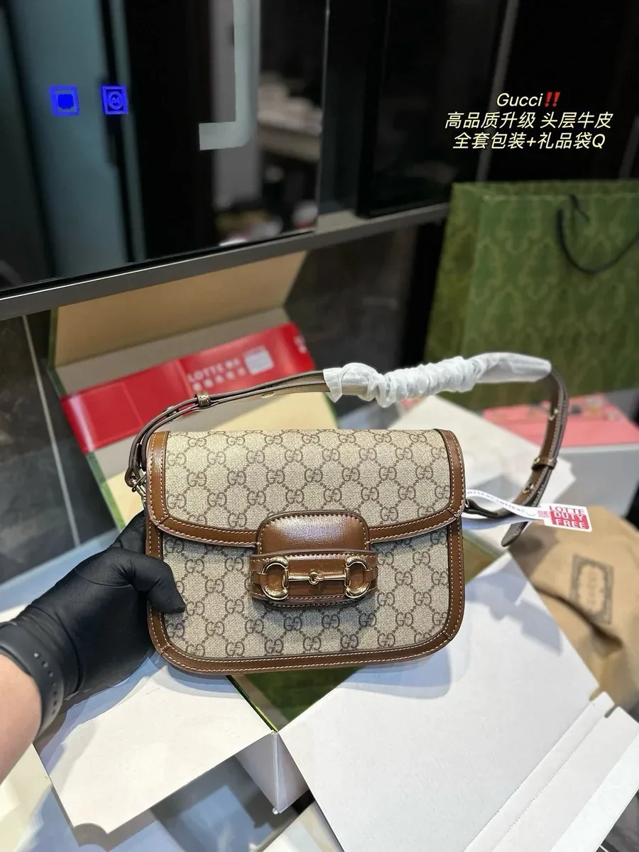 Gucci Gucci GG Marmont Horsebit Small Shoulder Bag Beige/Brown Beige - 1