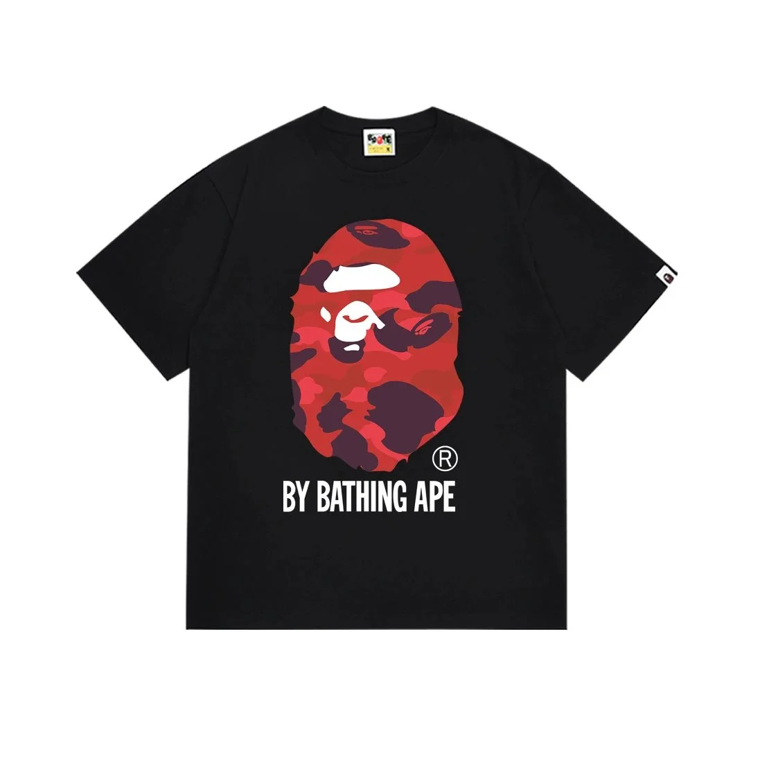 A Bathing Ape A Bathing Ape ABC Camo Red/Black Graphic T-Shirt Black - 1