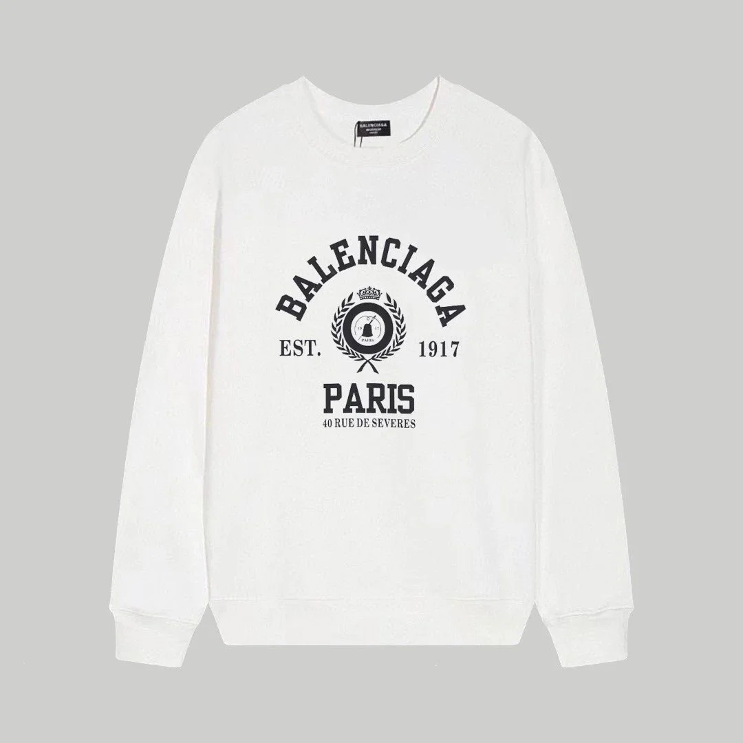 Balenciaga Balenciaga White Paris Crewneck Sweatshirt White - 1