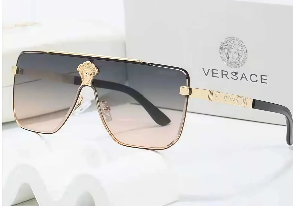 Versace Versace Medusa Shield Sunglasses Gold Gradient Eyewear Gold - 1