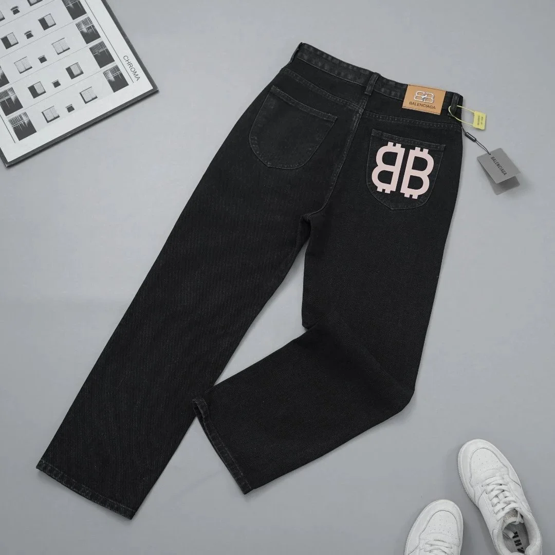 Balenciaga Balenciaga BB Logo Black Denim Jeans Black
