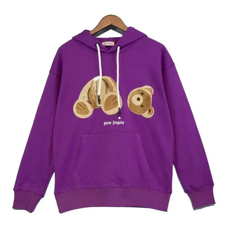 Palm Angels Palm Angels Bear Purple Hoodie Purple - 1