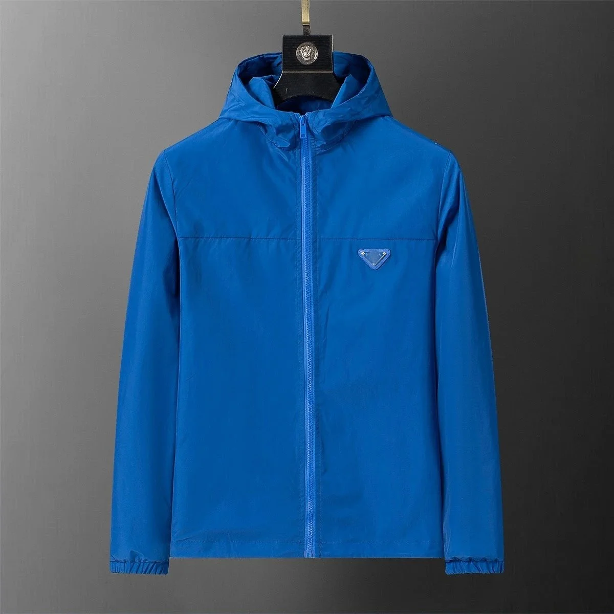 Prada Prada Re-Nylon Cobalt Blue Hooded Jacket Blue