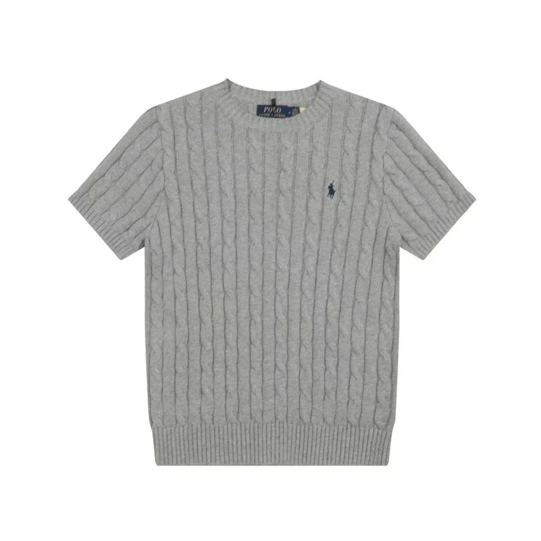 Polo Ralph Lauren Polo Ralph Lauren Cable Knit Short Sleeve Sweater Grey Grey - 1