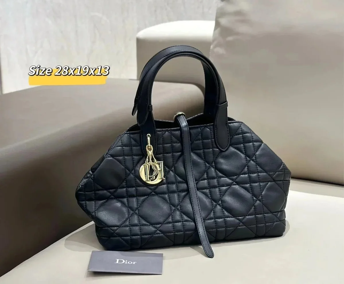 Dior Dior Lady Dior Black Quilted Leather Tote Black - 1