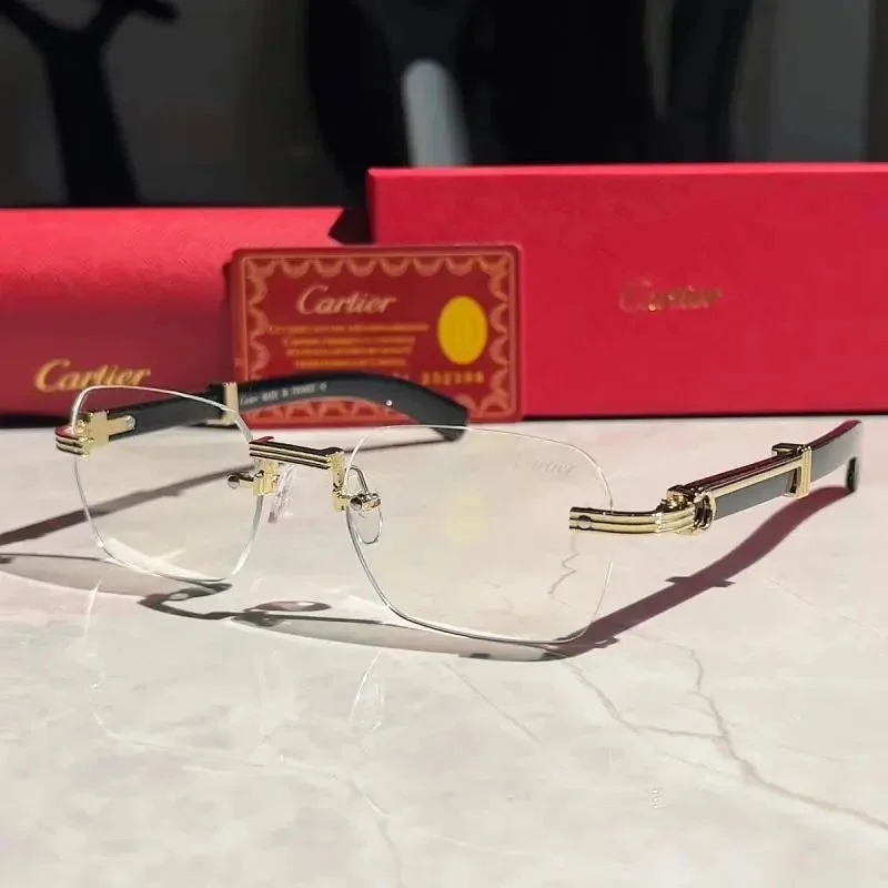 Cartier Cartier Soleil Blanc Rimless Eyeglasses Gold/Black Gold - 1