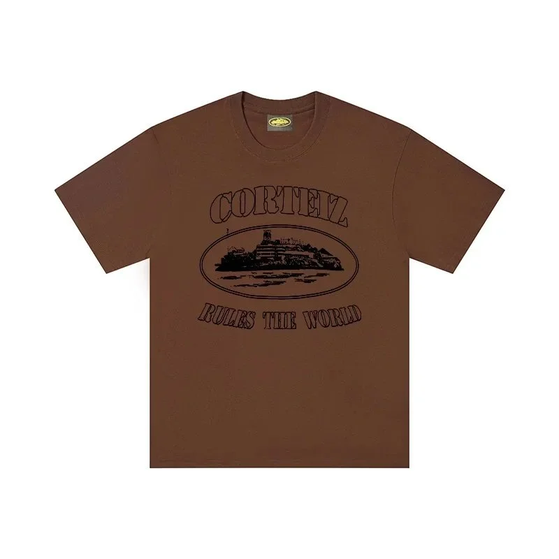 Corteiz Cortez Rules the World Brown T-Shirt Brown - 1