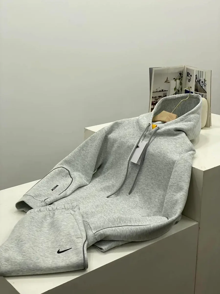 Nike Nike Air Force 1 Light Grey Hoodie & Shorts Set Grey - 1