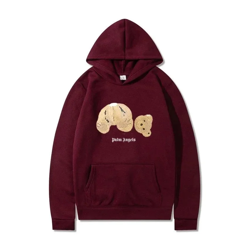 Palm Angels Palm Angels Bear Wine Red Hoodie Red - 1