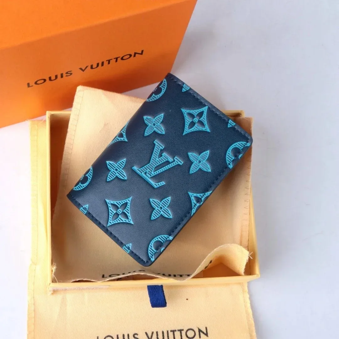 Portacarte monogramma Louis Vuitton blu