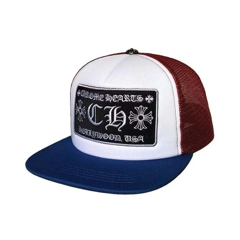 Chrome Hearts Chrome Hearts CH Hollywood USA Trucker Cap Red/White/Navy Red - 1