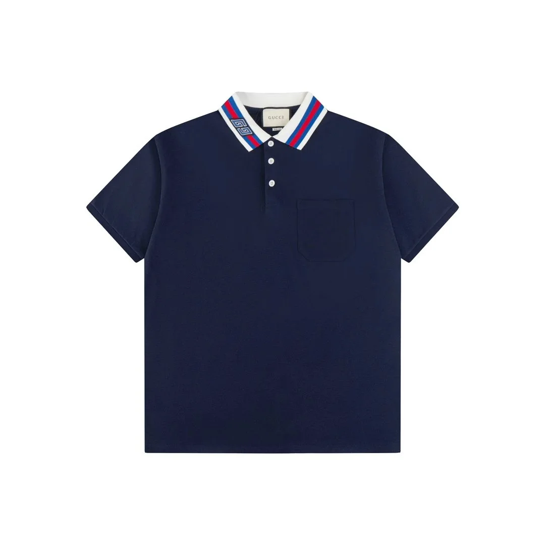 Gucci Gucci Tennis Club Navy with Red-Blue Trim Polo Shirt Navy
