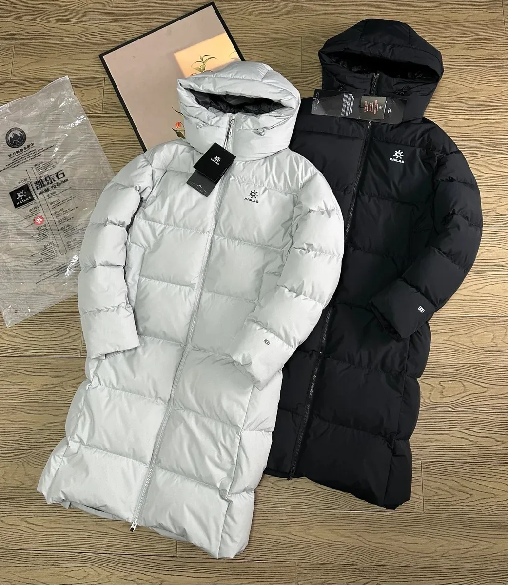 Other Kailas Long Puffer Coat Black/White Parka White - 1
