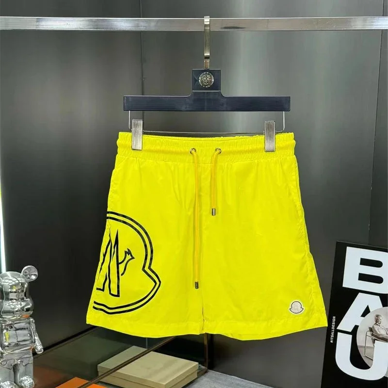 Moncler Moncler Yellow Mountain Logo Shorts Yellow