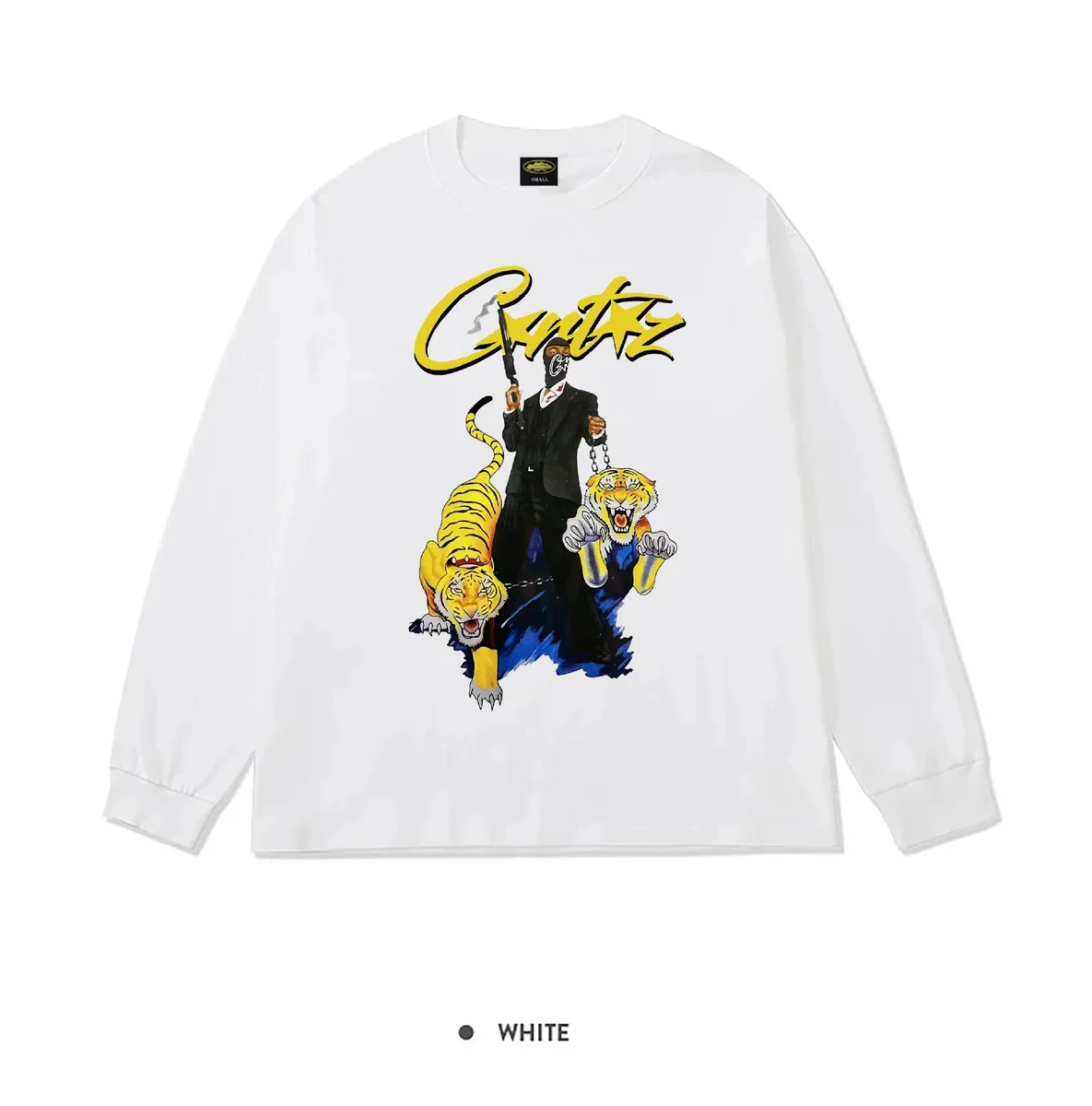 Other White 'Gangster' Graphic Long Sleeve T-Shirt White - 1