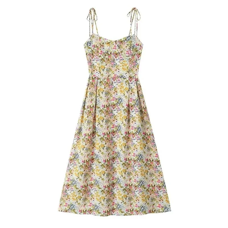 Other Floral Print Midi Dress Casual Summer Dress Multicolor - 1