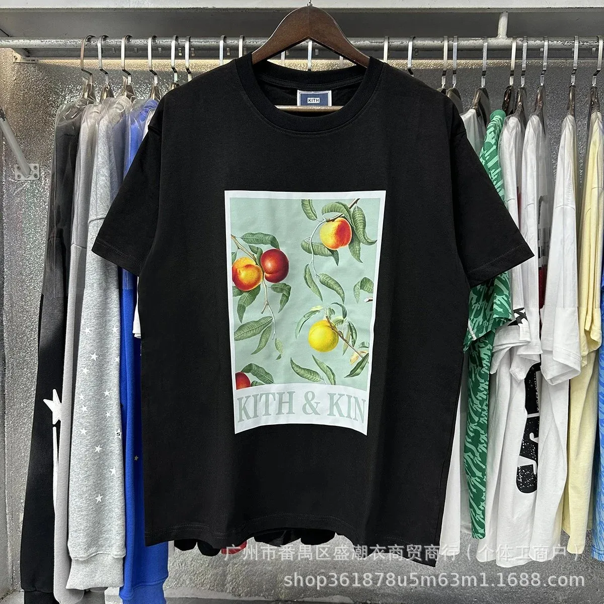Kith Kith Botanical Fruit Print T-Shirt Black Black - 1