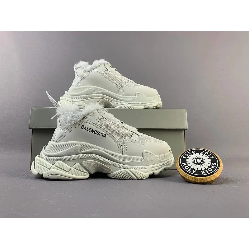 Balenciaga Balenciaga Triple S White Fur Sneakers White - 1
