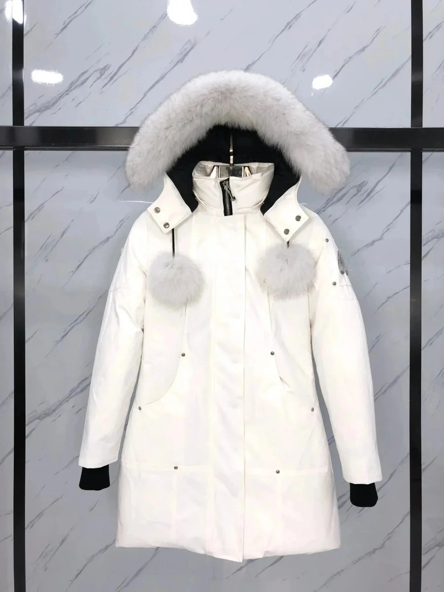 Other White Fur Trim Parka Coat White - 1
