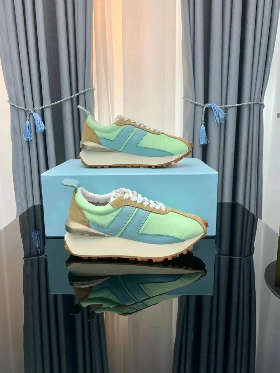 Lanvin Lanvin 18 Pastel Green & Blue Sneakers Green - 1