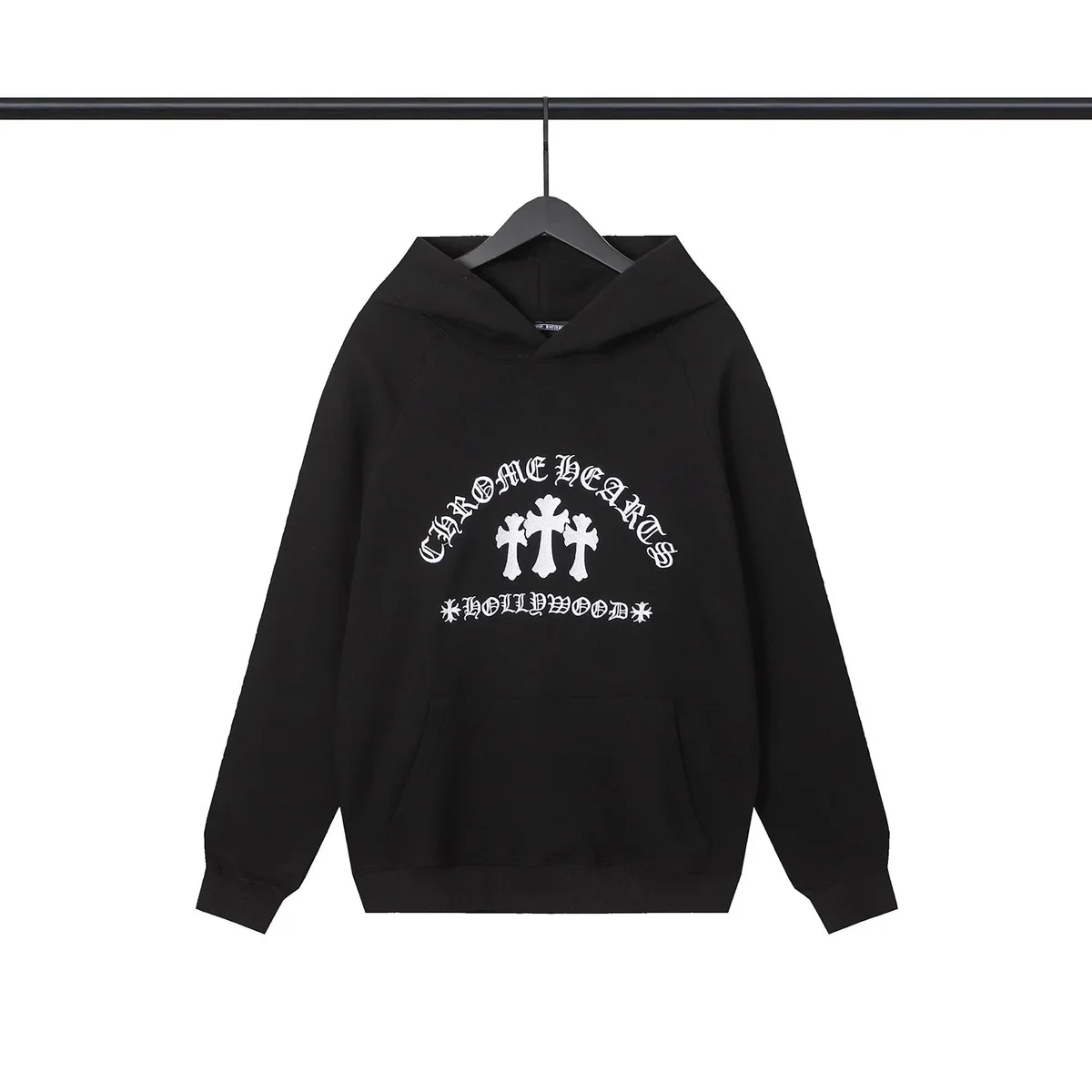 Chrome Hearts Chrome Hearts Hollywood Cross Black Hoodie Black - 1