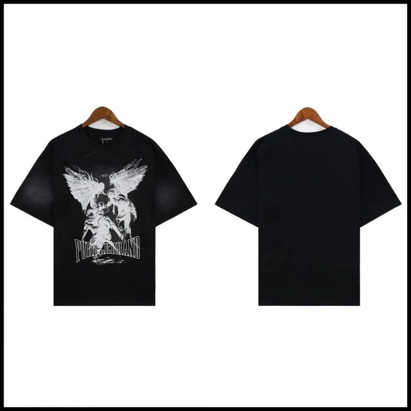 Purple Brand Purple Brand Angel Print Black T-Shirt Black - 1