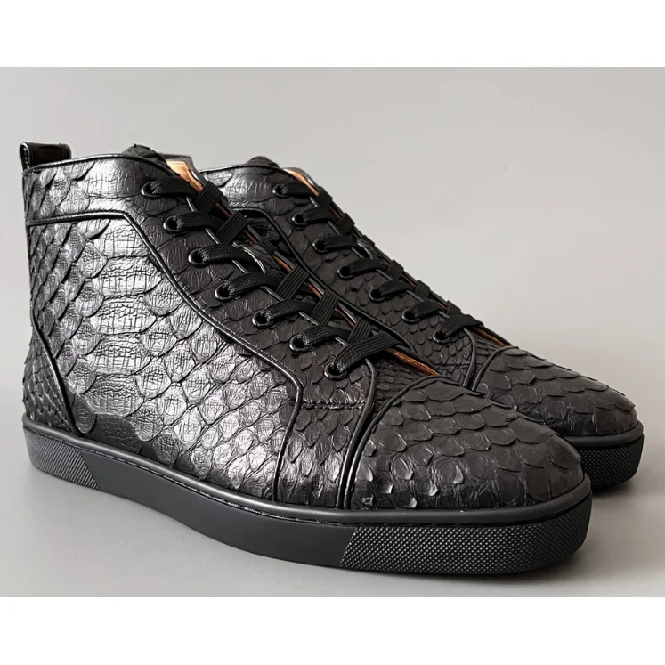 Other Black Reptile Print High-Top Sneakers 25 Black - 1