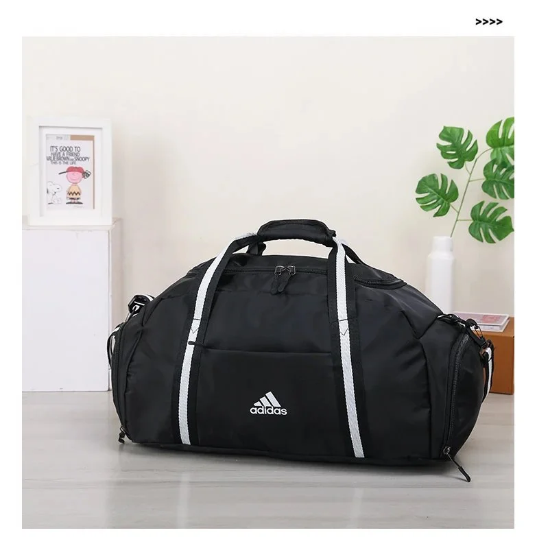 Adidas Adidas Black White Duffle Bag Travel Gym Accessory Black - 1