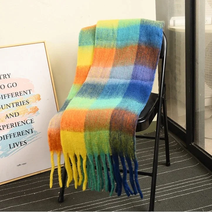 Other Multicolor Plaid Scarf with Tassels Multicolor - 1