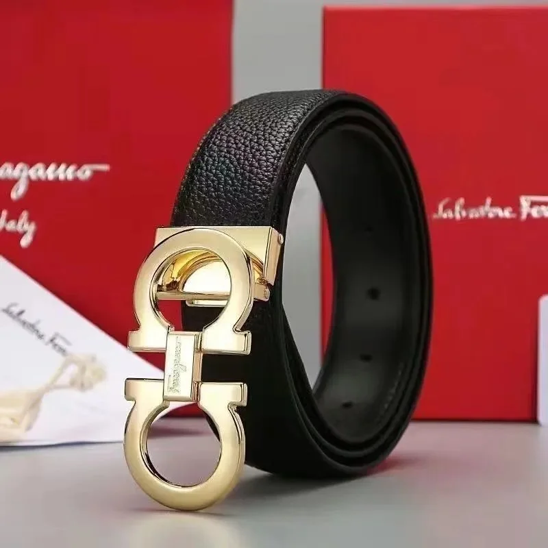 Salvatore Ferragamo Salvatore Ferragamo Gancini Leather Belt Black Black - 1
