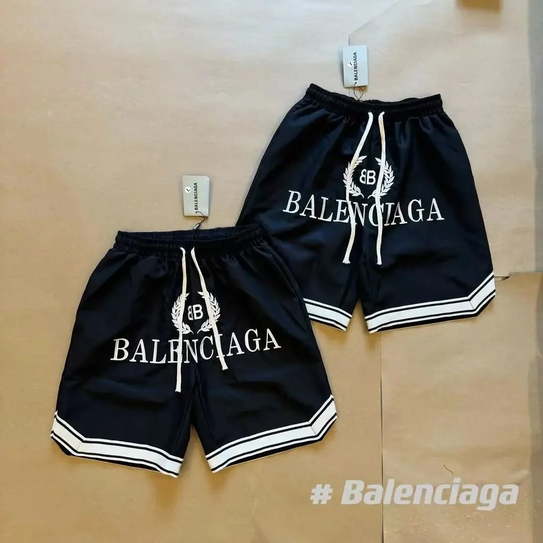 Balenciaga Balenciaga Black & White Logo Basketball Shorts Black - 1