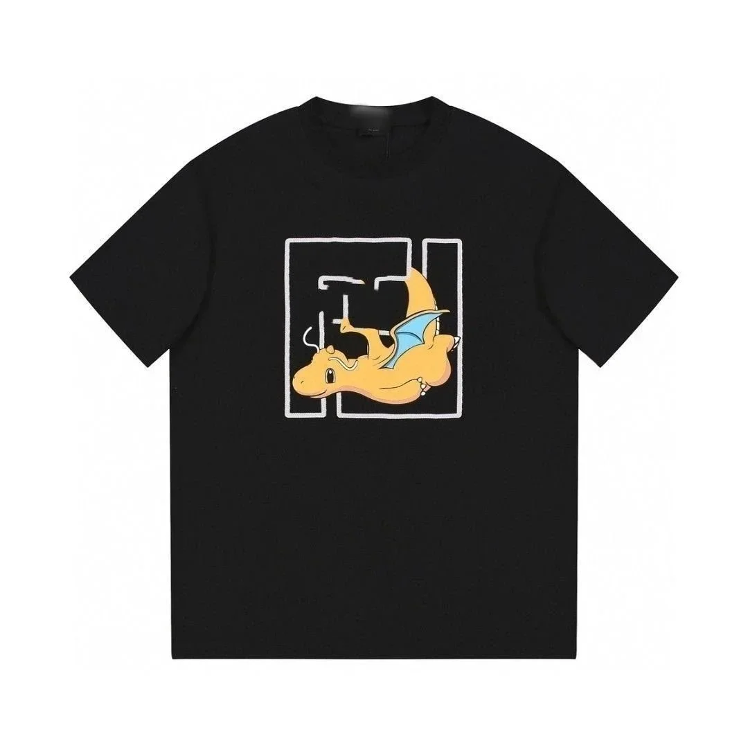 Fendi Fendi Charizard Dragon Print Black T-Shirt Black - 1