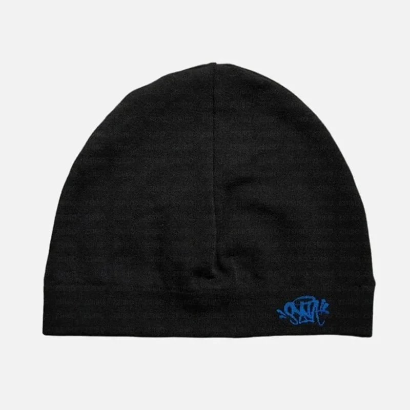 Other Black Blue Embroidered Beanie Hat Black - 1