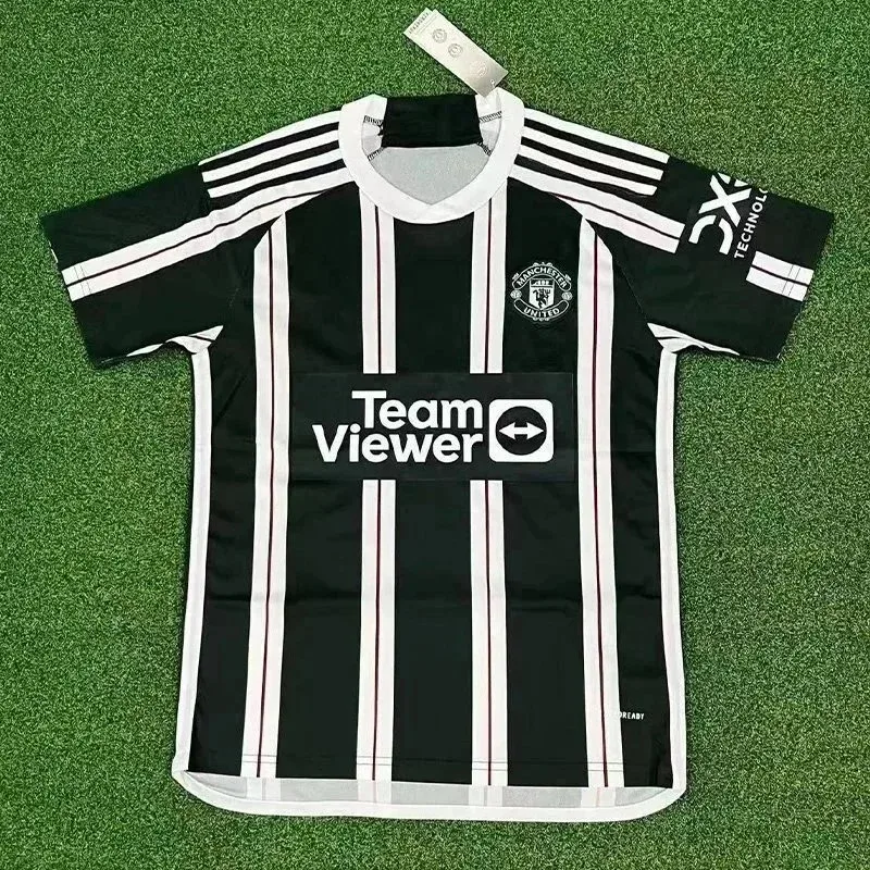 Adidas Adidas Manchester United Black & White Striped Jersey Black - 1