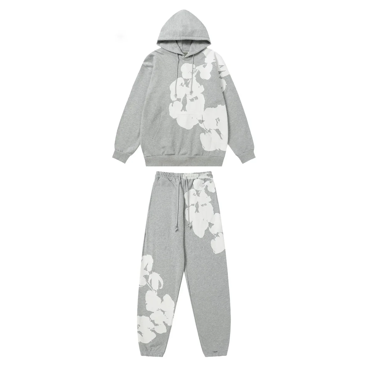 Other Gray Floral Print Tracksuit Set Grey - 1
