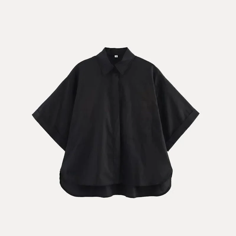 Other Black Oversized Button-Up Shirt Black - 1