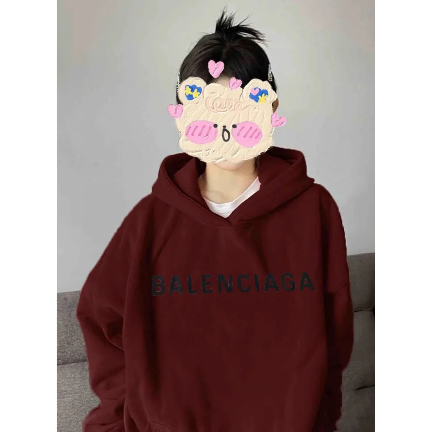 Balenciaga Balenciaga Oversized Hoodie Burgundy Red