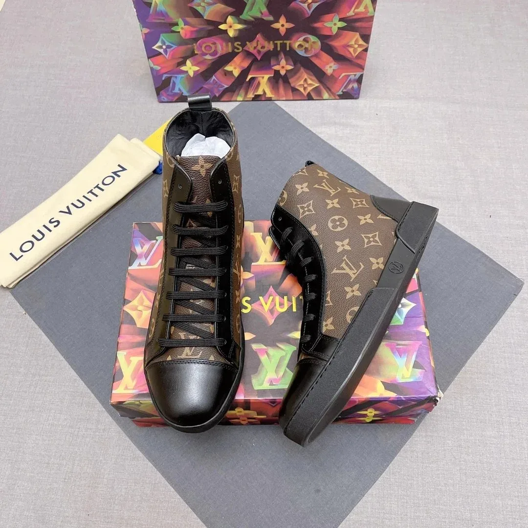 Louis Vuitton Louis Vuitton Monogram High-Top Sneakers Brown/Black Brown