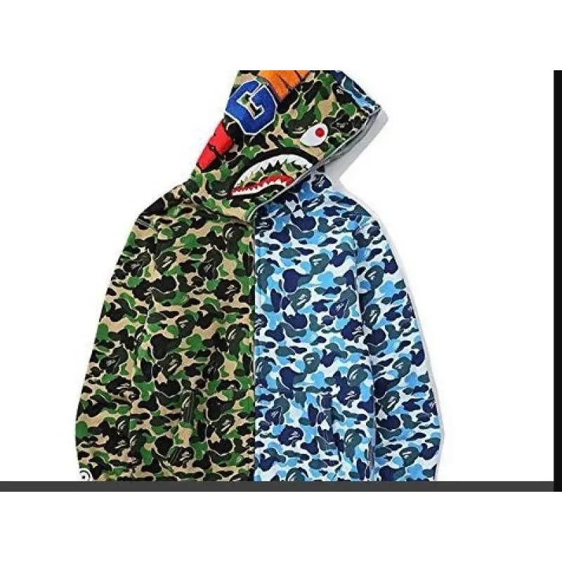 A Bathing Ape A Bathing Ape BAPE STA Green Blue Camo Hoodie Green - 1