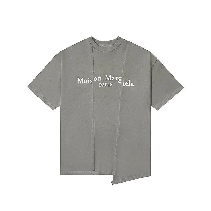 Maison Margiela Maison Margiela Asymmetric Logo T-Shirt Deep Grey Grey - 1