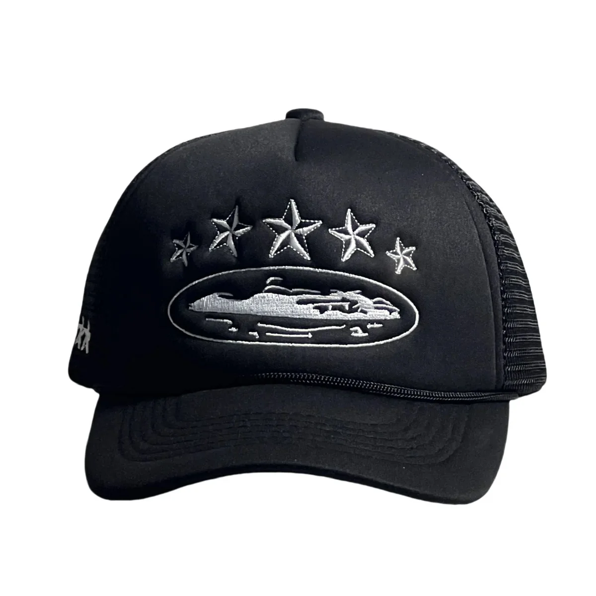Other Black Embroidered Trucker Hat with Star & Yacht Design Black - 1